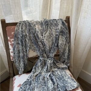 Zara Blue/Silver Snakeskin Pattern Mini Dress